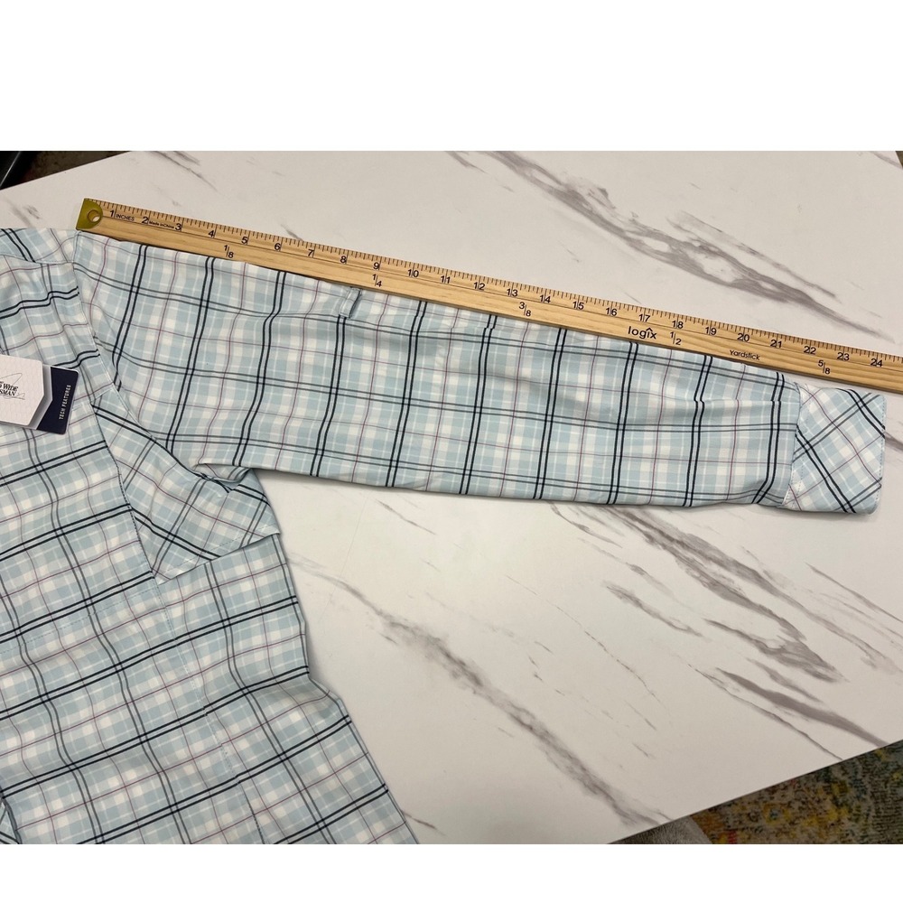World Wide Sportsman Womens S Fishing Shirt Blue Plaid UPF 50 Vented Long Sleeve - Picture 9 of 10